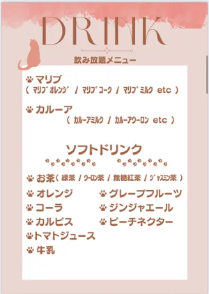 飲み放題メニュー1のイメージ