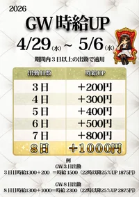 GW最大時給1000円UP！